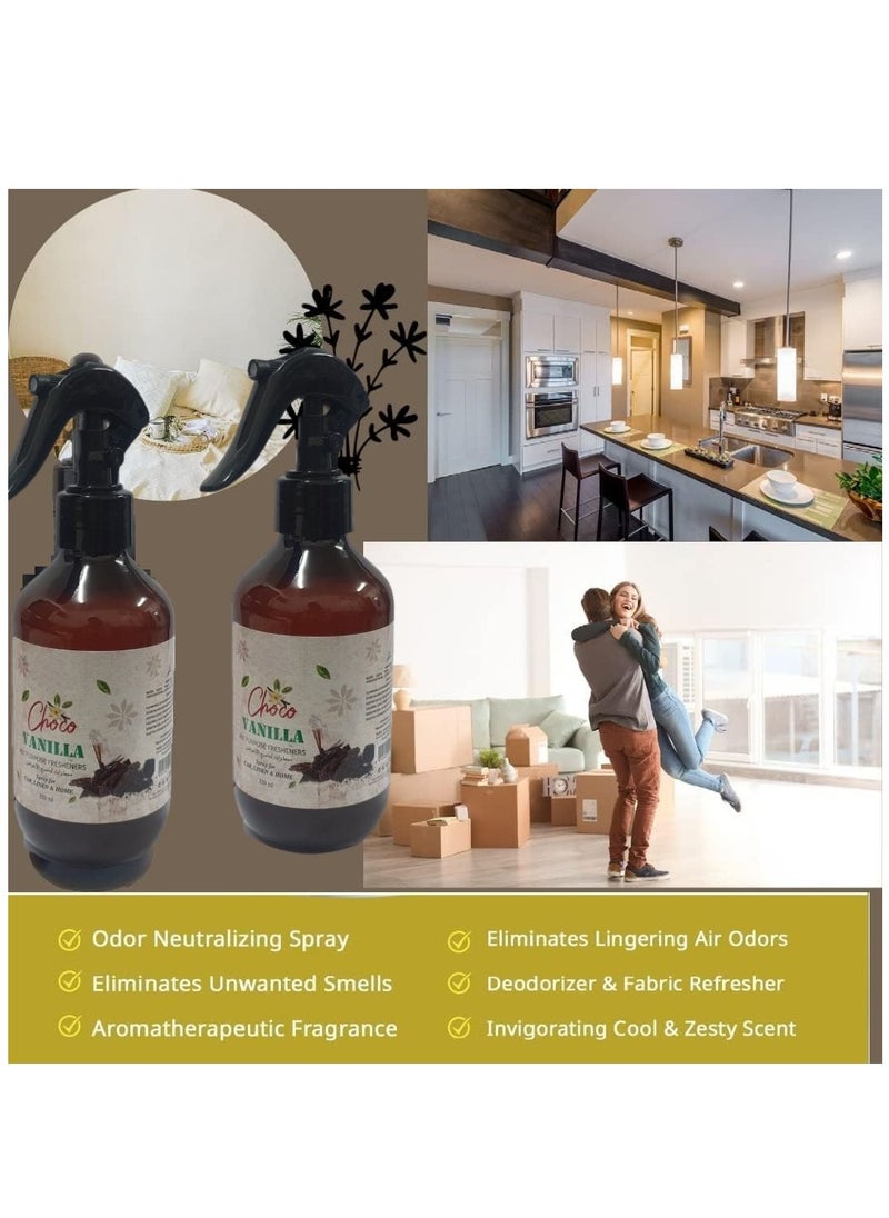 vsell24 - 320ml Chocolate and Vanilla Room Air Freshener - 2-Pack for Home, Office, Carpets, and Pillows - Odor Eliminator - Image 1