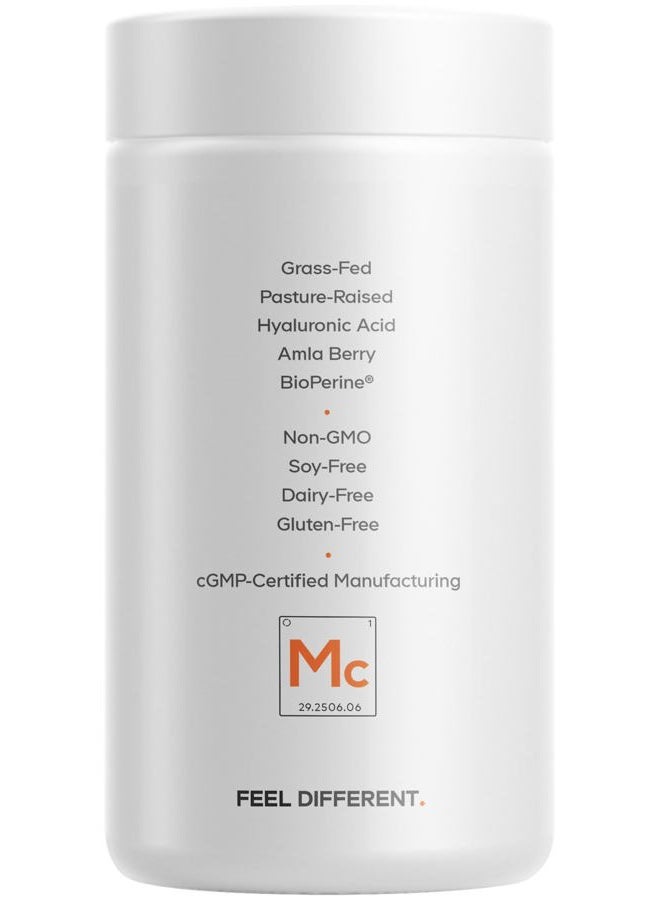 Codeage مكمل متعدد الكولاجين+ مع فيتامين C، بيوتين 5000 ميكروغرام، حمض الهيالورونيك، توت الأملا، بايوبرين - 5 أنواع من الكولاجين من حيوانات رُبِيت على العشب - إمداد لمدة شهرين - غير معدّل وراثيًا - 180 كبسولة - Image 3