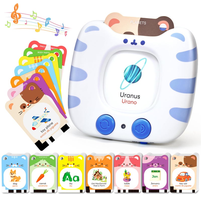 JoyCat Spanish English Bilingual Talking Flash Cards for Toddlers 15 454 Words with Durable Thick Cards Easy to Slide in and Out Speech Therapy Toys Birthday Gifts for Boys Girls - Image 3