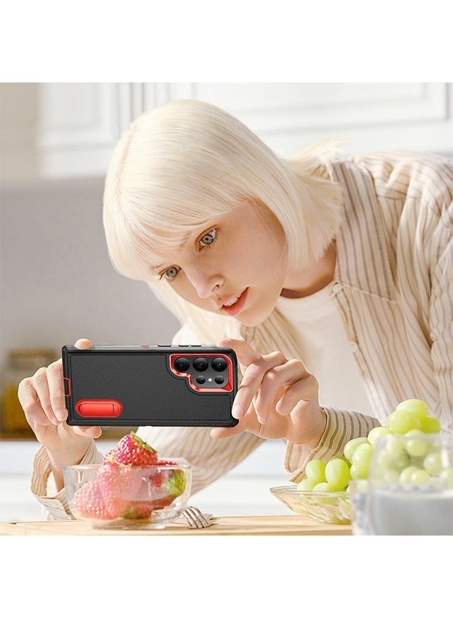 X-level Samsung Galaxy S24 Ultra Case Cover Shockproof Camera Len Protection Anti-scratch Comfortable Touch Feel Rugged & Durable Kickstand Holder Back Cover Phone Shell Accessories Protector - Image 2