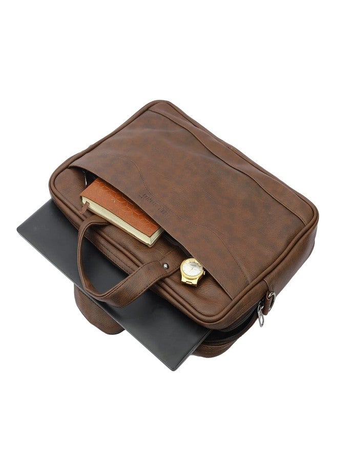 BILL BOND Messenger Office Laptop Bag for Men PU Leather Business Executive Briefcase Laptopbags Corporate Official Sling Side Shoulder File HandBag for Man Supports Laptop Bags - Image 2