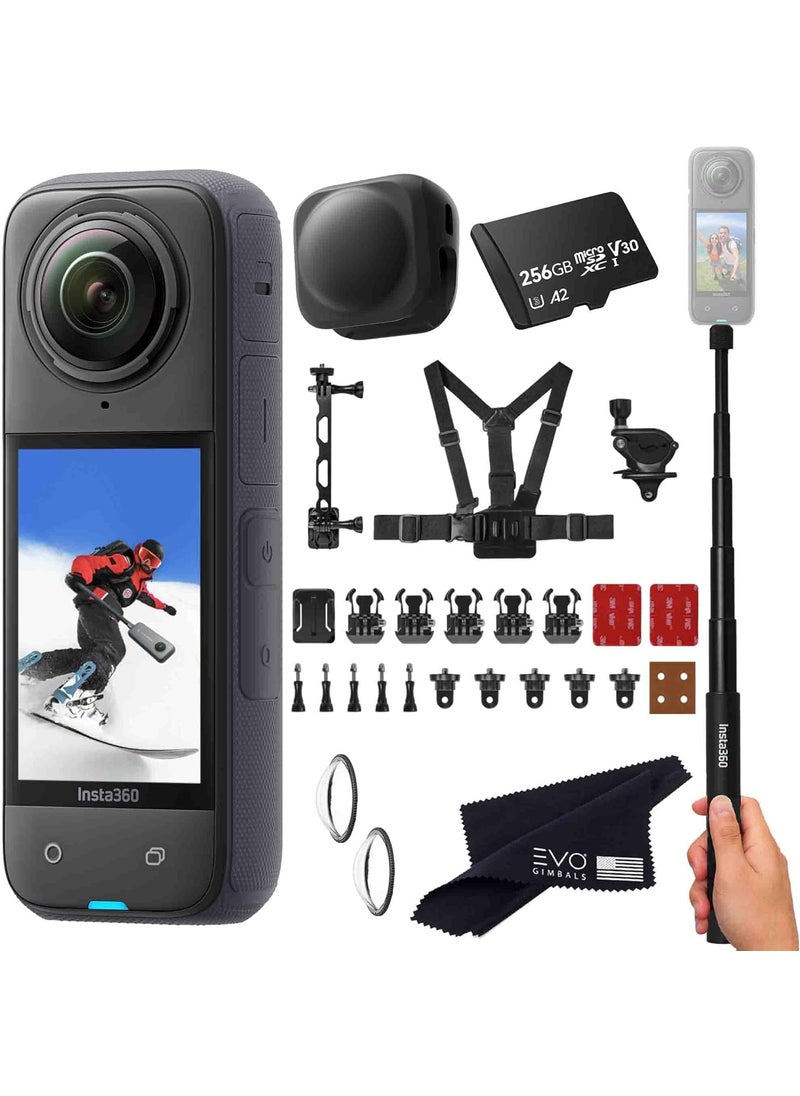 Insta360 Insta360 X4 Snow Bundle 8K Waterproof 360 Action Camera with 12 48MP Sensors 8K 360 HDR Video 72MP 360 Photo Includes New Snow Bundle Selfie Stick Lens Cap 256GB  - Image 1