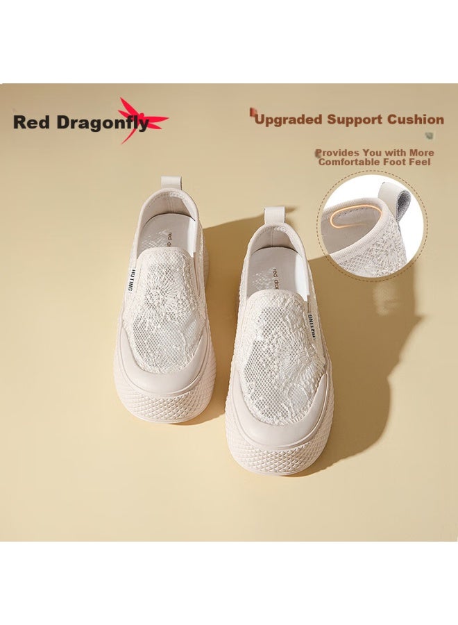 Red Dragonfly Women's Mesh Breathable Fisherman Shoes Comfortable Slip-on Mesh Shoes Wpb25037 Beige Size 40