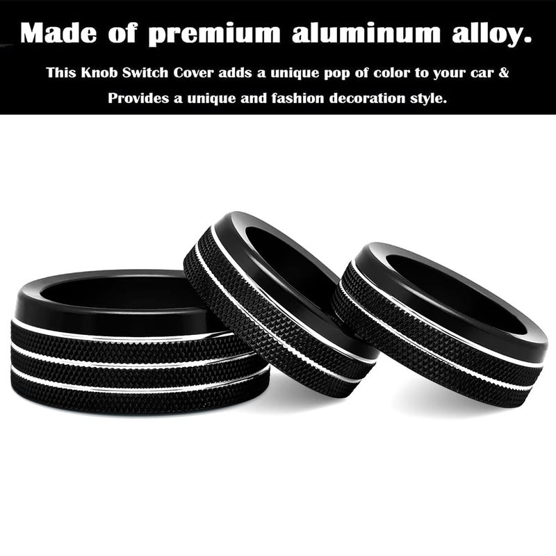 Auprite Climate Control Knob Covers for Challenger Accessories 2015-2023 2024, for Dodge Charger 2015-2023 2024, for Dodge Chrysler 300/300s 2015-2024,3Pcs Kit (Black) - Image 5