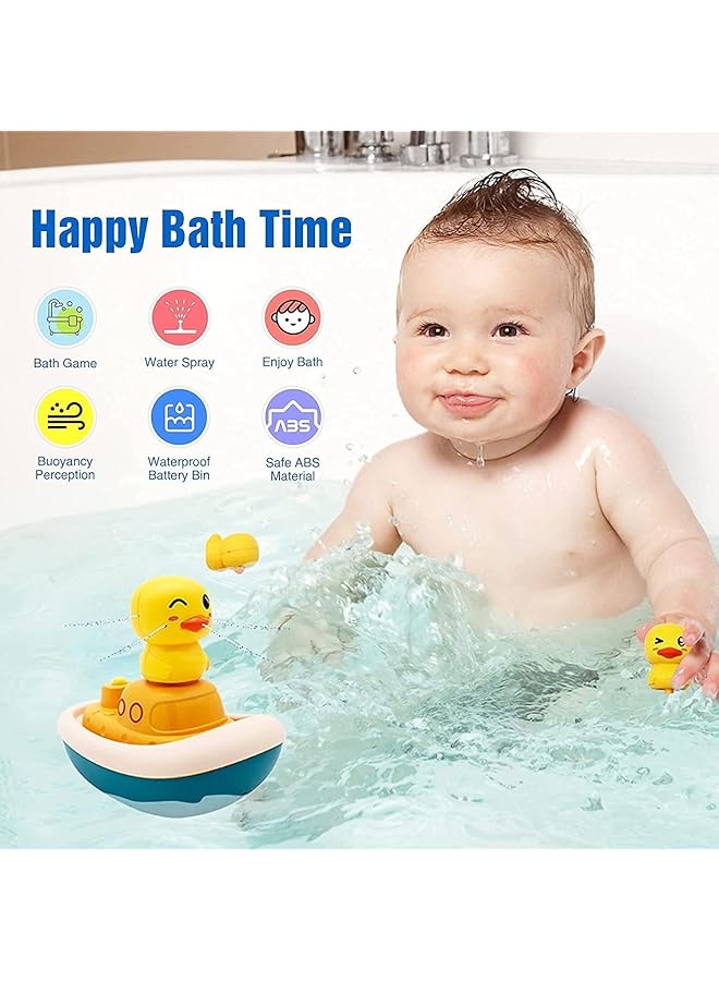 إيروريكس ألعاب حمام للأطفال الصغار على شكل بطة، 1-3 ألعاب حمام للأطفال الصغار مع 3 بطات رش مختلفة وبطة واحدة - Image 4