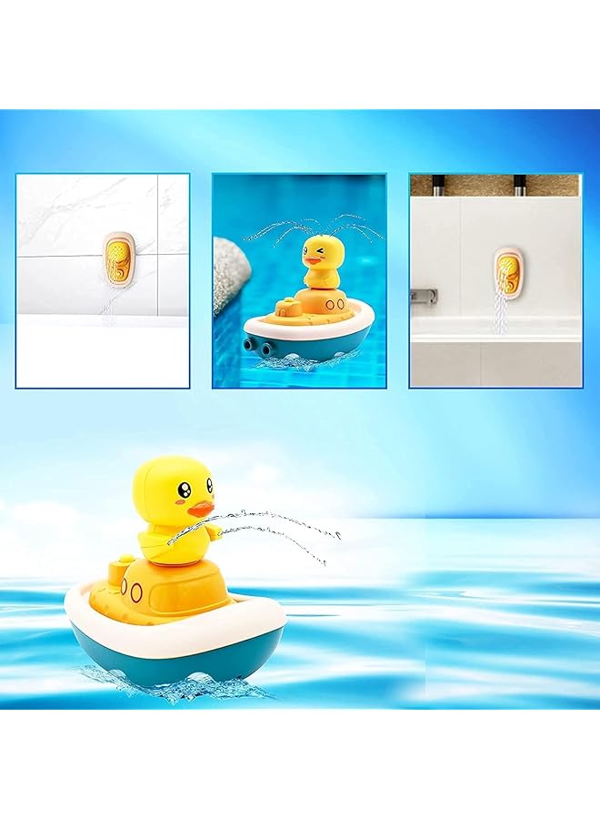 إيروريكس ألعاب حمام للأطفال الصغار على شكل بطة، 1-3 ألعاب حمام للأطفال الصغار مع 3 بطات رش مختلفة وبطة واحدة - Image 2