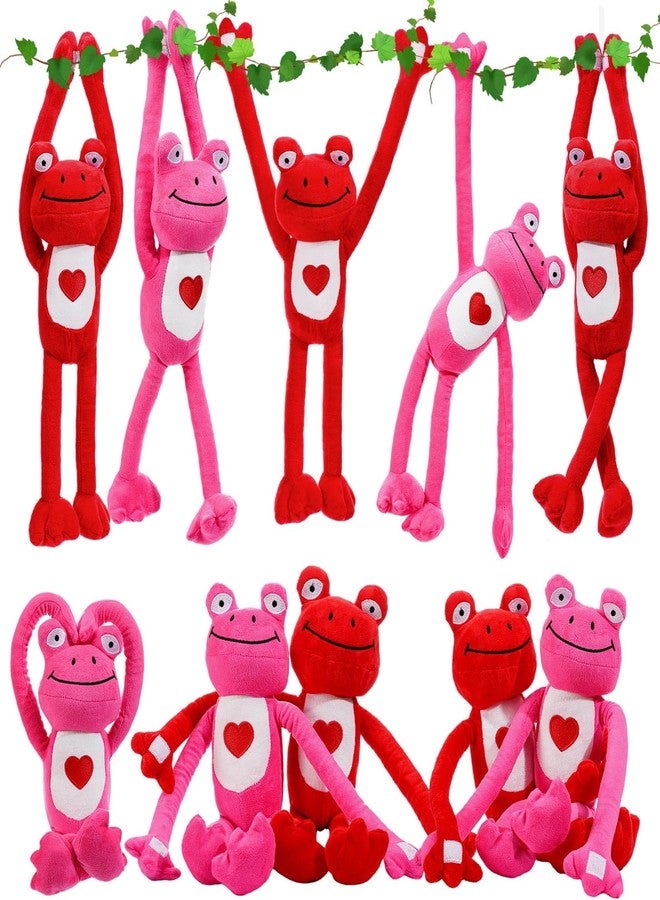 Blueweenly 10 Pack Valentine's Day Plush Stuffed Hanging Animal 19.7 Inch Cute Sweet Valentines Plush Doll Soft Romantic Toy with Hand Furry Stuffed Animal for Birthday Valentine's Day Gift (Frog) - Image 1
