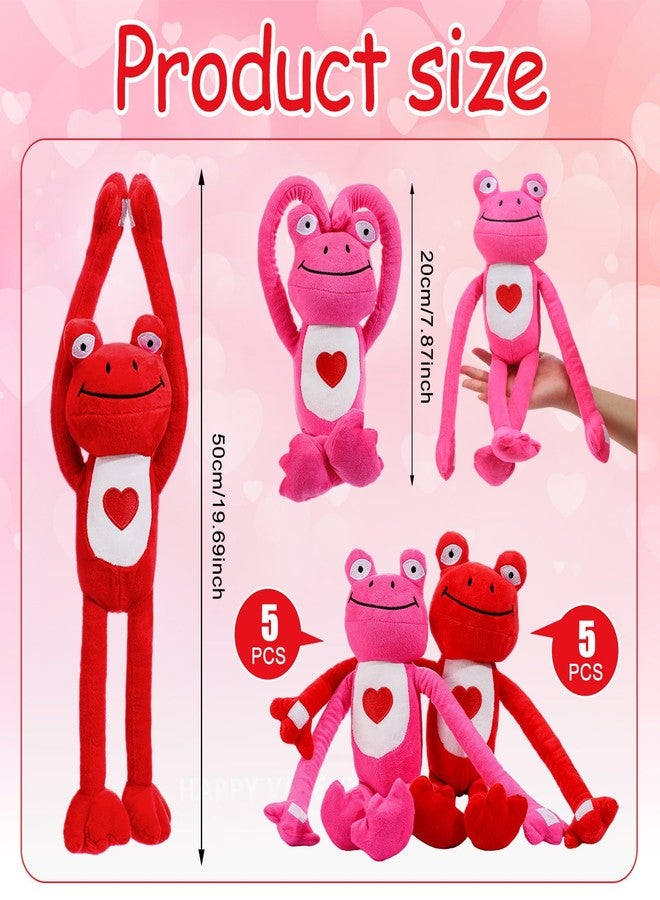 Blueweenly 10 Pack Valentine's Day Plush Stuffed Hanging Animal 19.7 Inch Cute Sweet Valentines Plush Doll Soft Romantic Toy with Hand Furry Stuffed Animal for Birthday Valentine's Day Gift (Frog) - Image 3