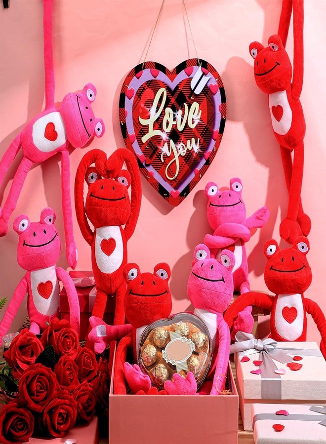 Blueweenly 10 Pack Valentine's Day Plush Stuffed Hanging Animal 19.7 Inch Cute Sweet Valentines Plush Doll Soft Romantic Toy with Hand Furry Stuffed Animal for Birthday Valentine's Day Gift (Frog) - Image 2