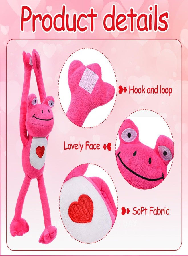 Blueweenly 10 Pack Valentine's Day Plush Stuffed Hanging Animal 19.7 Inch Cute Sweet Valentines Plush Doll Soft Romantic Toy with Hand Furry Stuffed Animal for Birthday Valentine's Day Gift (Frog) - Image 4
