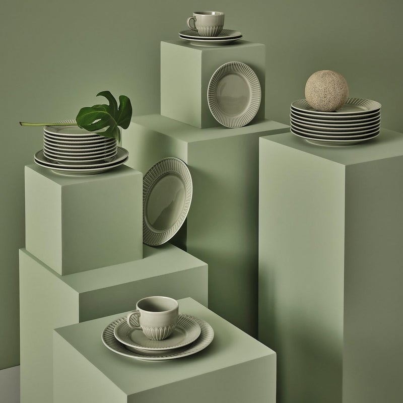 BS Case Ikeaa STRIMMIG Stoneware Side Plate Pale GreyGreen 21 cm 8 inches - Image 3