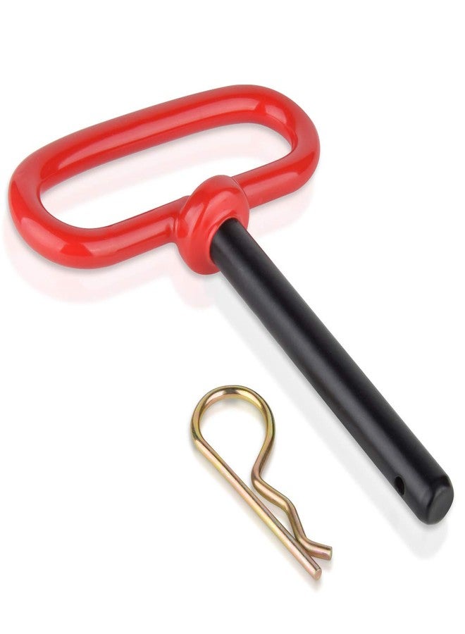 Comonc 2 Pcs 3/8 inch Red Handle Hitch Pin Accessories for Tractors,Clevis Pin 3/8 x 4 Inch - Image 3