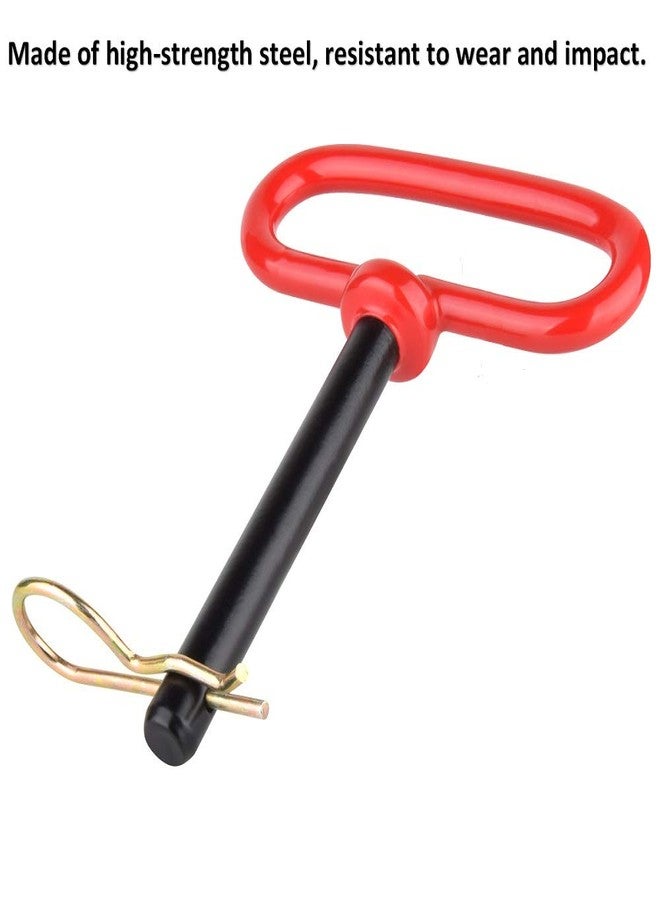 Comonc 2 Pcs 3/8 inch Red Handle Hitch Pin Accessories for Tractors,Clevis Pin 3/8 x 4 Inch - Image 5