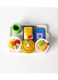 LAIAOCISI 6-Piece Noodles Rice Shape Pencil Eraser Set Multicolour  - Image 1