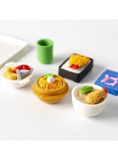LAIAOCISI 6-Piece Noodles Rice Shape Pencil Eraser Set Multicolour  - Image 2