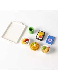 LAIAOCISI 6-Piece Noodles Rice Shape Pencil Eraser Set Multicolour  - Image 3