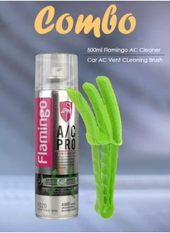 FLAMINGO Combo Pack Flamingo AC Cleaner 500ml with Car AC Vent Cleaning Brush  - Image 1