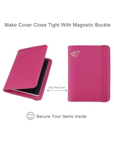 WALNEW Passport Holder for Travel, RFID Passport Cover Wallet for Women Men, PU Leather Passport Book Card Holder Case with Pen, Travelling Essentials for Flying - Image 5