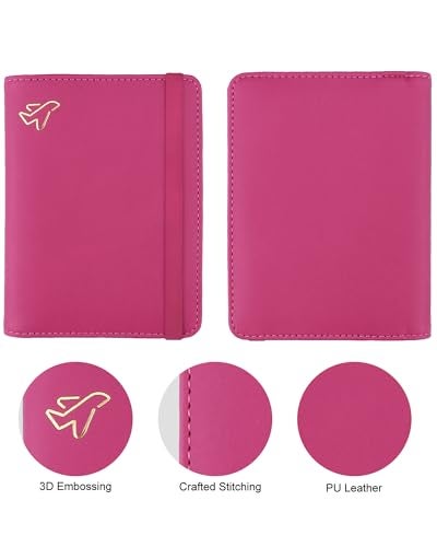 WALNEW Passport Holder for Travel, RFID Passport Cover Wallet for Women Men, PU Leather Passport Book Card Holder Case with Pen, Travelling Essentials for Flying - Image 2