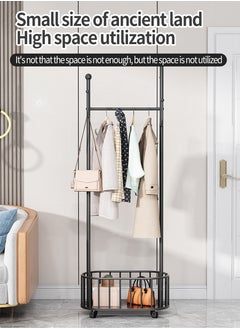 Rolling Metal Clothes Rack, Metal Clothes Rack with Wheels and Storage Basket, Branch Shape Hooks, Suitable for Hanging Clothes, Hats and Handbags in Living Room, Bedroom 60cm - pzsku/ZC21D1ED5DD211F3D3405Z/45/1741078656/cd8cc593-ee5e-4634-8bad-5f24481d6971