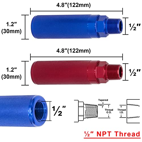 KOOTANS Glad Hand Handles Anodized Aluminum Gladhand Grips Glad Hand Extension Handle Set Red Blue for Truck and Trailers Easier Coupleling - Image 2
