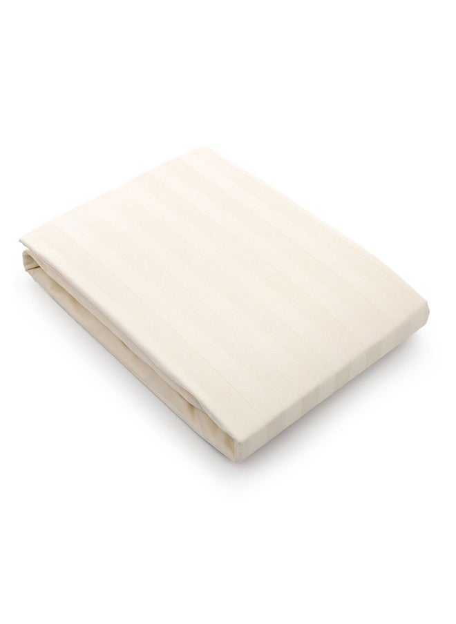MEHALLA - MEHALLA Fitted Sheet Set - Satin Stripe 2cm - King Off-White-100% Egyptian Cotton - Image 1