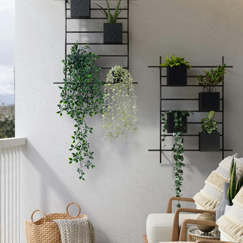 Freyalife 2pcs Fake Hanging Plants for Room Decor,Artificial Potted Plants Eucalyptus for Aesthetic Vintage Boho Home Office Living Bedroom Wall Patio Bathroom Bookshelf Christmas Indoor Outdoor Decor - Image 5