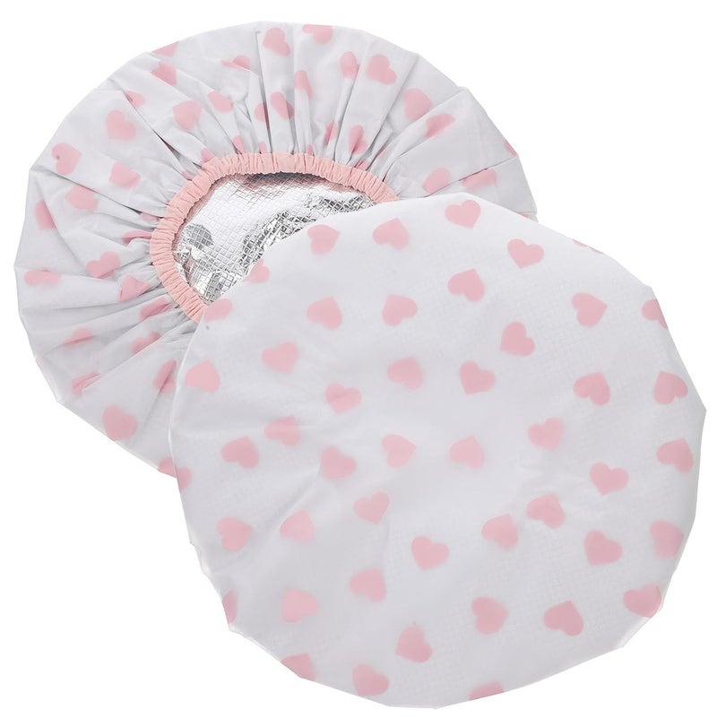 2pcs Double Layer Hair Steamer Cap Waterproof Tinfoil Shower Bonnet for Deep Conditioning Treatments Suitable for Women with Long Hair Bathing - Image 1