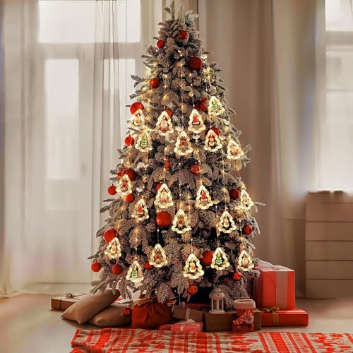 HashWOW 10 Tree Lights 120 LED Christmas Curtain Light Decorations Indoor/Outdoor, Battery Operated Waterproof String Lights, Christmas Window Lights Decor - Image 2