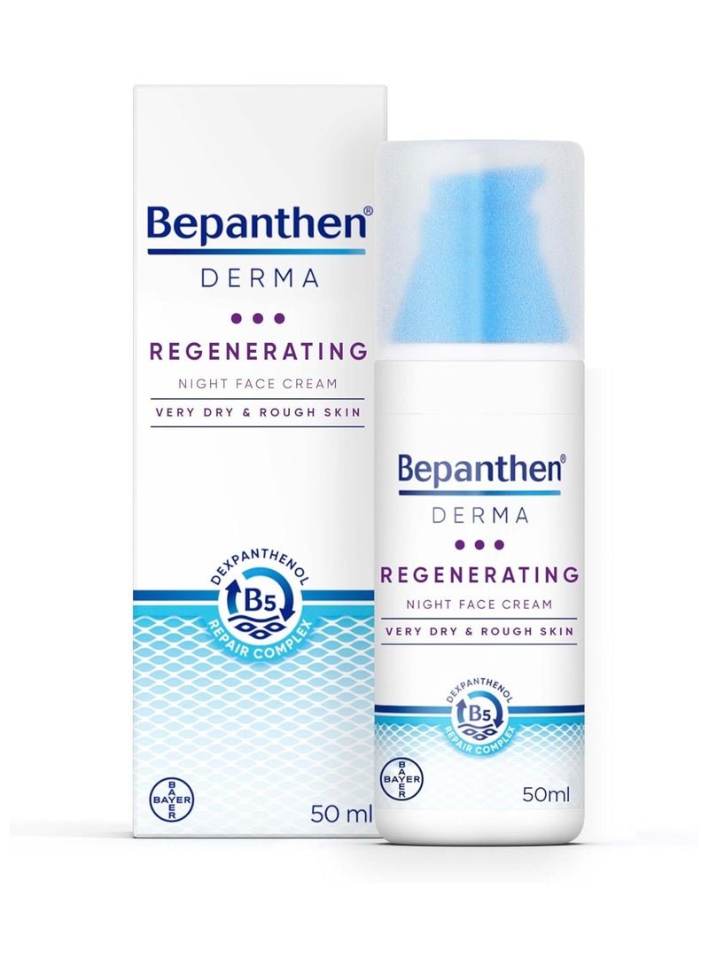 Bepanthen Derma Regenerating Night Face Cream 50ml Pump Bottle - Image 1