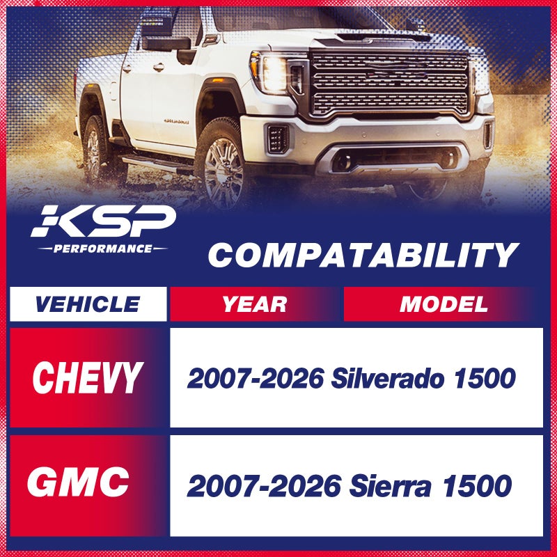 KSP PERFORMANCE KSP 2" Silverado Leveling Lift Kits, 2in Front Suspension Lift Spacers Compatible With Chevy Silverado GMC Sierra 1500 2007-2026, 2pcs Aluminum Strut Spacers Increase 2inch Space on Pickup&Trucks - Image 2