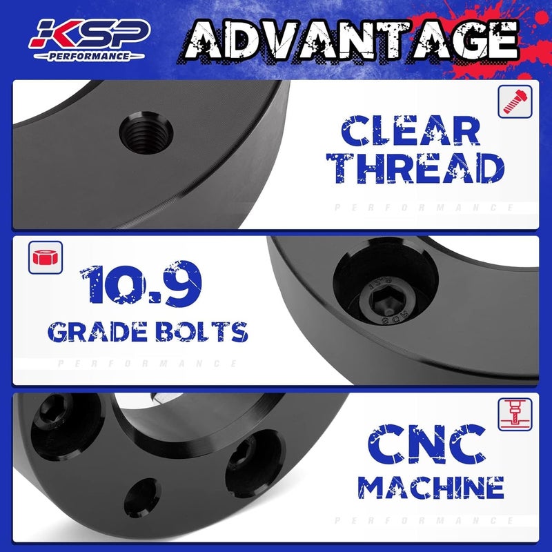 KSP PERFORMANCE KSP 2" Silverado Leveling Lift Kits, 2in Front Suspension Lift Spacers Compatible With Chevy Silverado GMC Sierra 1500 2007-2026, 2pcs Aluminum Strut Spacers Increase 2inch Space on Pickup&Trucks - Image 3