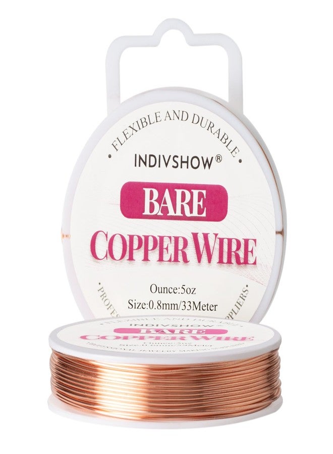 INDIVSHOW 20 Gauge Bare Copper Wire for Jewelry Making, Carving, and Gemstone Wrapping, Copper Wire for DIY Crafts and Gardening. - Image 1