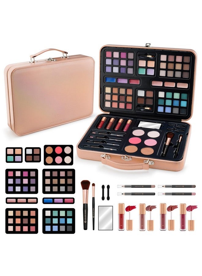 COLOR NYMPH Multipurpose Makeup Kits for Teens Girls, Travel Makeup Set Non-toxic, Makeup Gift for Women Teen, Eyeshadows Blushes Bronzer Highlighter Concealer Lipgloss Eyeliner Lipliner Brushes Gold Case - Image 1