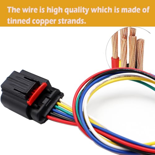 LIZAPUS 6-Way Radiator Cooling Fan Connector Compatible with 2016-2019 Nissan Titan Wiring Harness Plug WPT-1241, 3U2Z14S411FJAC - Image 3