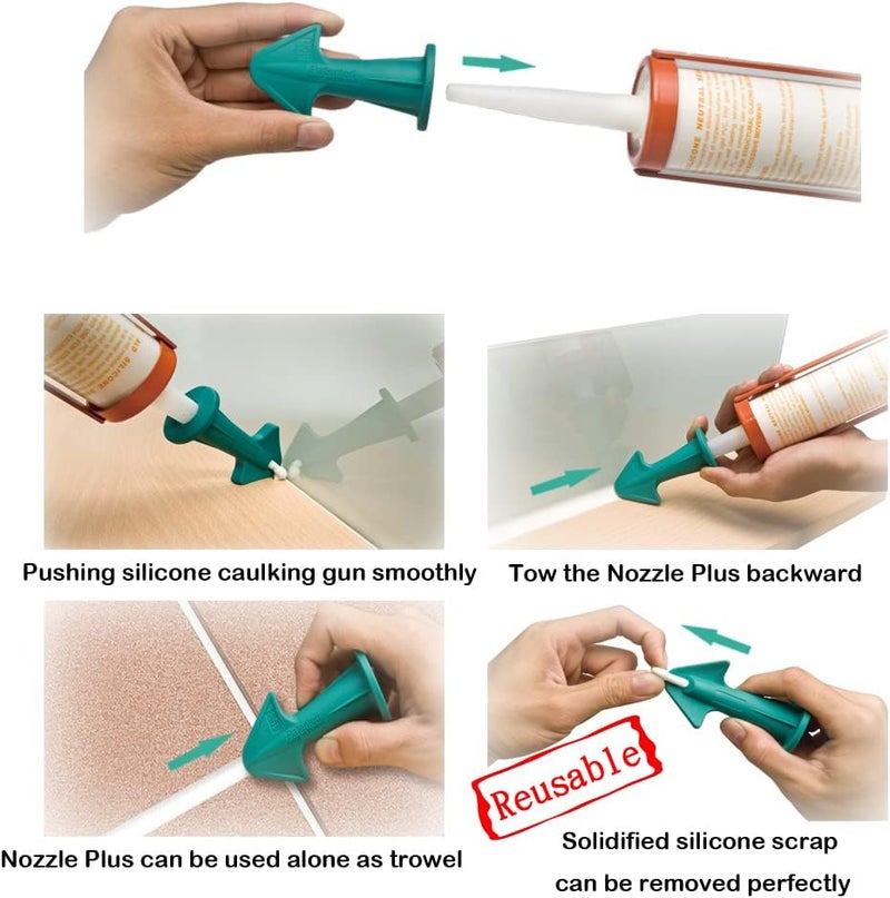 ORX PLUS TOOLS ORXPLUS Tools Caulking Gun Nozzle Adapter, Reusable Applicator, Silicone Caulking Tools(6.5R, 10R, 13R) w/Caulk Saver - Image 5