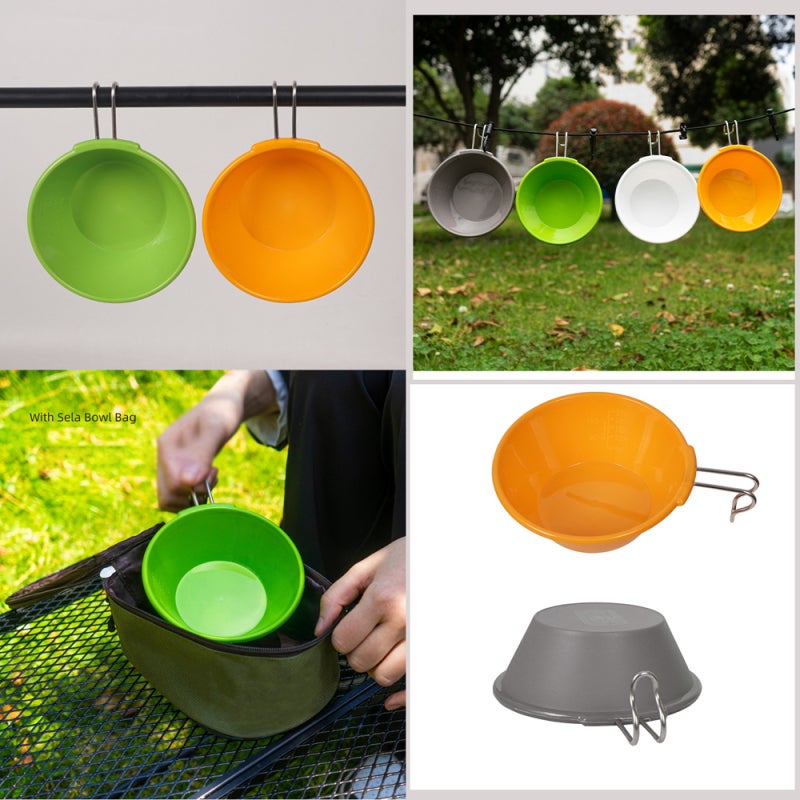 Portable Sierra Bowl: Grey PBT Plastic, Ergonomic Hangable Handle, Lightweight Multi-Layer Storage, Scaled Interior - Outdoor Picnic Cookware for Campers Hikers Backpackers - Image 5