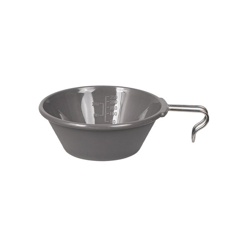 Portable Sierra Bowl: Grey PBT Plastic, Ergonomic Hangable Handle, Lightweight Multi-Layer Storage, Scaled Interior - Outdoor Picnic Cookware for Campers Hikers Backpackers - Image 1