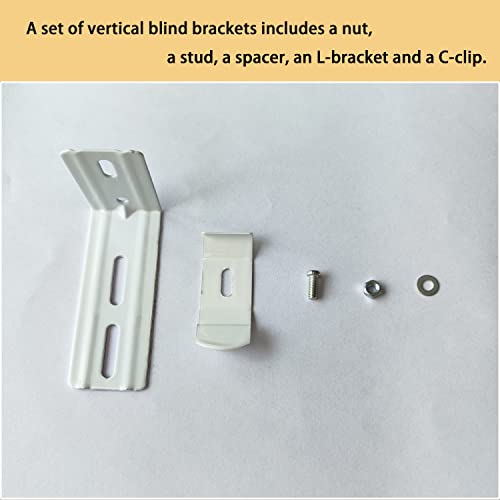 AuRiver 6 pcs Vertical Blind L Bracket Vertical Blind Bracket Clips 3 inch Length for Vertical Blinds with Headrail Width 1-1/2"(38mm) Bracket Clips Outside Mounting - Image 5