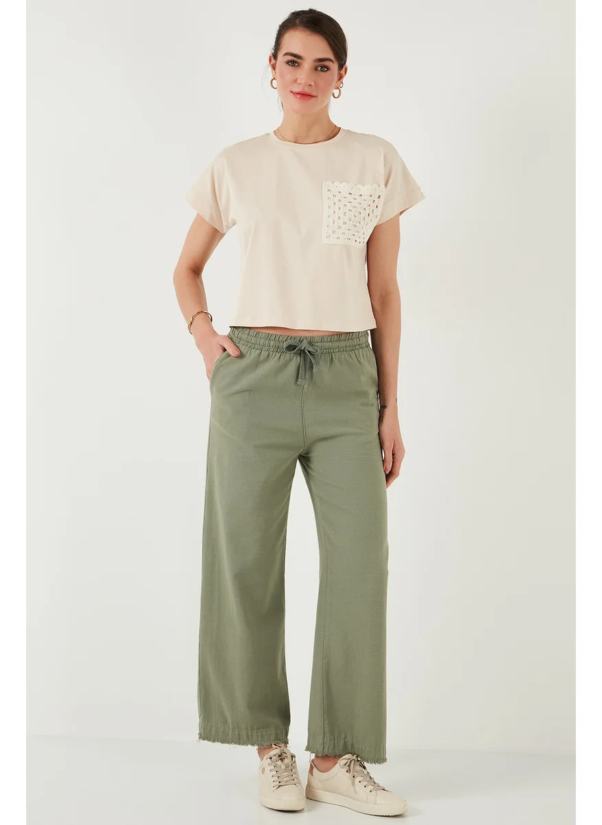 Lela Cotton Relaxed Fit High Waist Wide Leg Pants Women's Trousers 668yp5275