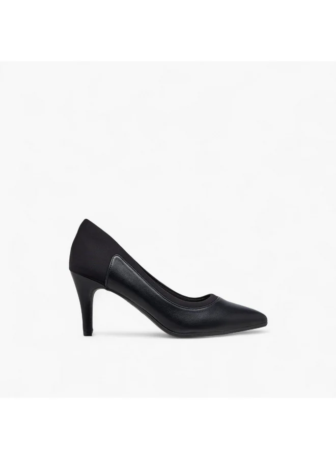 Flora Bella By Shoexpress Women Panelled Pointed Toe Pumps with Stiletto Heels