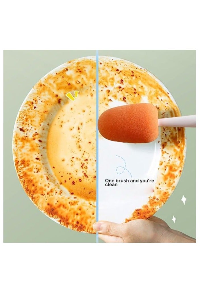 فرشاة تنظيف الزجاجات متعددة الاستخدامات 3 في 1، اسفنجة وفرشاة زجاجات، فرشاة تنظيف زجاجات وغطاء الاكواب، فرشاة تنظيف زجاجات المياه والاكواب (عبوة من قطعة واحدة) (ابيض واخضر) - Image 2
