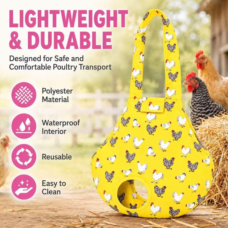 DZXZY Chicken Holder Bag Hen Sling Carry Bag Chicken Carrier with Handle Chicken Supplies Chicken Medic Bag Catching Hand Bag (Yellow) - Image 2