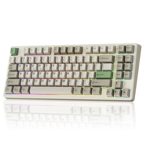 Kisnt Wireless Mechanical Keyboard,Gasket Mounted with Creamy Sound,Bluetooth/2.4GHz/USB-C,Custom Hot Swappable,RGB Backlit,75% Compact Layout for Gaming/Typing/Win/Mac/PC (Industrial Gray,Linear Switch) - Image 2