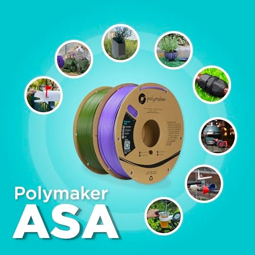 Polymaker ASA Filament 1.75mm Jet Black, 1kg ASA 3D Printing Filament, Heat & Weather Resistant - ASA 3D Printer Filament Perfect for Printing Outdoor Functional Parts - Image 4