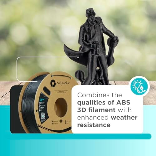 Polymaker ASA Filament 1.75mm Jet Black, 1kg ASA 3D Printing Filament, Heat & Weather Resistant - ASA 3D Printer Filament Perfect for Printing Outdoor Functional Parts - Image 2