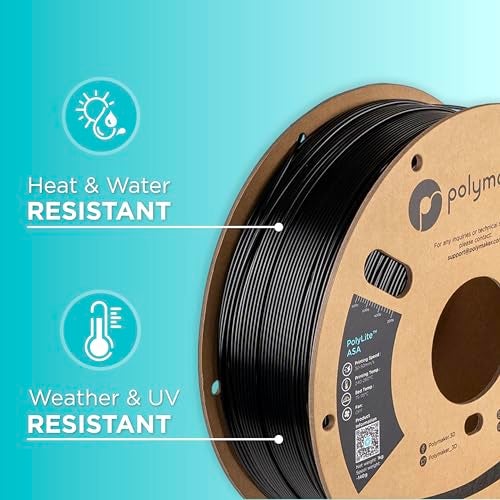 Polymaker ASA Filament 1.75mm Jet Black, 1kg ASA 3D Printing Filament, Heat & Weather Resistant - ASA 3D Printer Filament Perfect for Printing Outdoor Functional Parts - Image 5