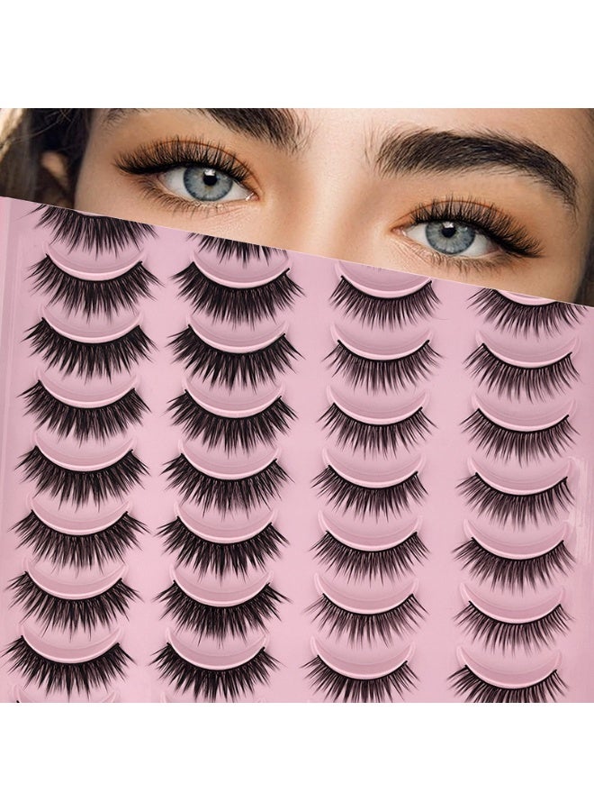 Bond 20 Pairs False Eyelashes Set,8mm-10mm Anime Cosplay Eyelashes: C-Curl, 0.07mm Thickness, Natural Dense Style,Create Manga Big Eyes, Wispy Lashes Kit for Beginners,Effortlessly Master Cosplay Makeup, Also Naturally Charming for Daily Wear! - Image 1