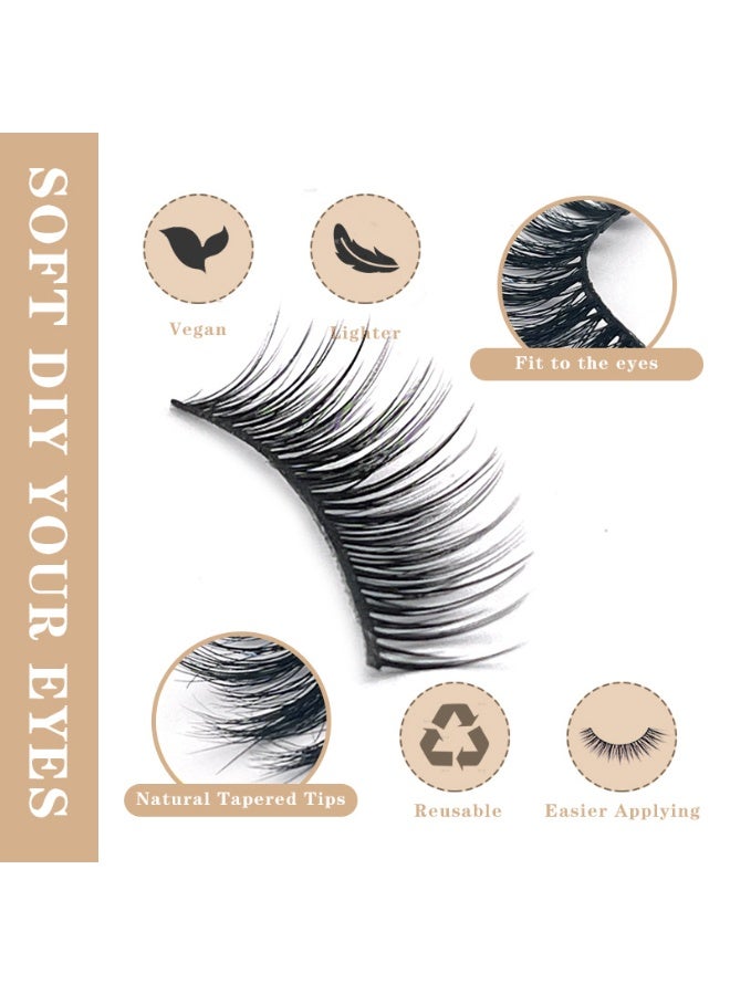 Bond 20 Pairs False Eyelashes Set,8mm-10mm Anime Cosplay Eyelashes: C-Curl, 0.07mm Thickness, Natural Dense Style,Create Manga Big Eyes, Wispy Lashes Kit for Beginners,Effortlessly Master Cosplay Makeup, Also Naturally Charming for Daily Wear! - Image 2