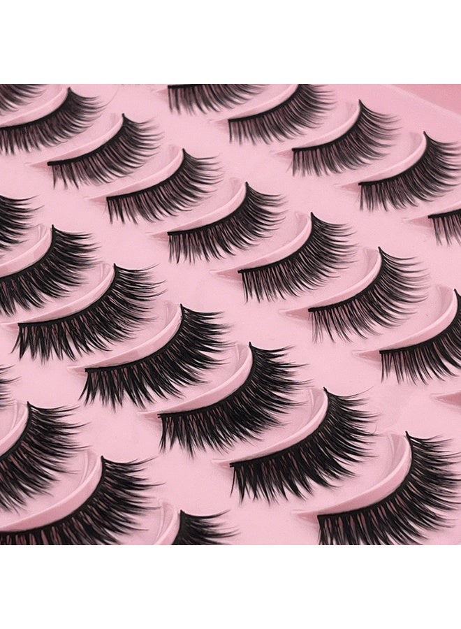 Bond 20 Pairs False Eyelashes Set,8mm-10mm Anime Cosplay Eyelashes: C-Curl, 0.07mm Thickness, Natural Dense Style,Create Manga Big Eyes, Wispy Lashes Kit for Beginners,Effortlessly Master Cosplay Makeup, Also Naturally Charming for Daily Wear! - Image 4